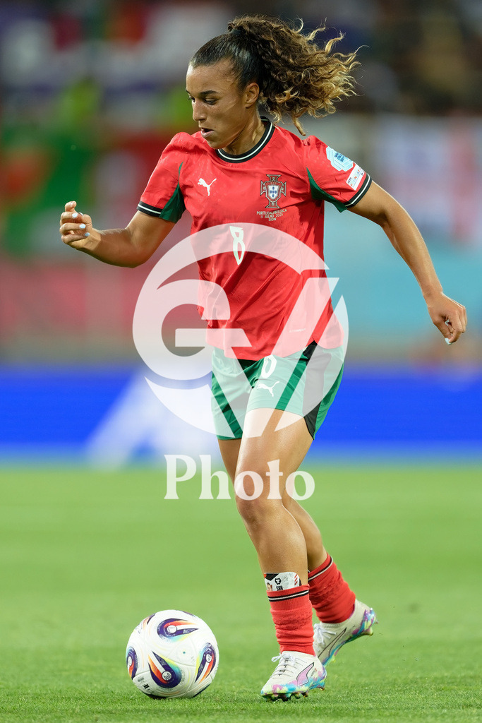 Portugal v Belgium: UEFA Women's EURO 2025 Group B | SION, SWITZERLAND - JULY 11: Andreia Norton of Portugal controls the ball  during the UEFA Women's EURO 2025 Group B match between Portugal and Belgium at Stade de Tourbillon on July 11, 2025 in Sion, Switzerland. (Photo by Giuseppe Velletri/Sports Press Photo/Getty Images)