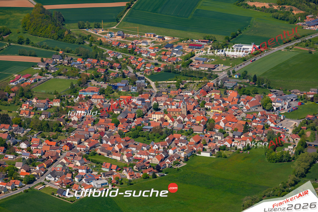 Das Luftbild der Stadt Reckendorf wurde 2019 vom Flugzeug heraus erstellt (keine Drohne) Aufnahmehöhe ca.400 Meter- hohe Auflösung- beste Druck-Qualität garantiert!