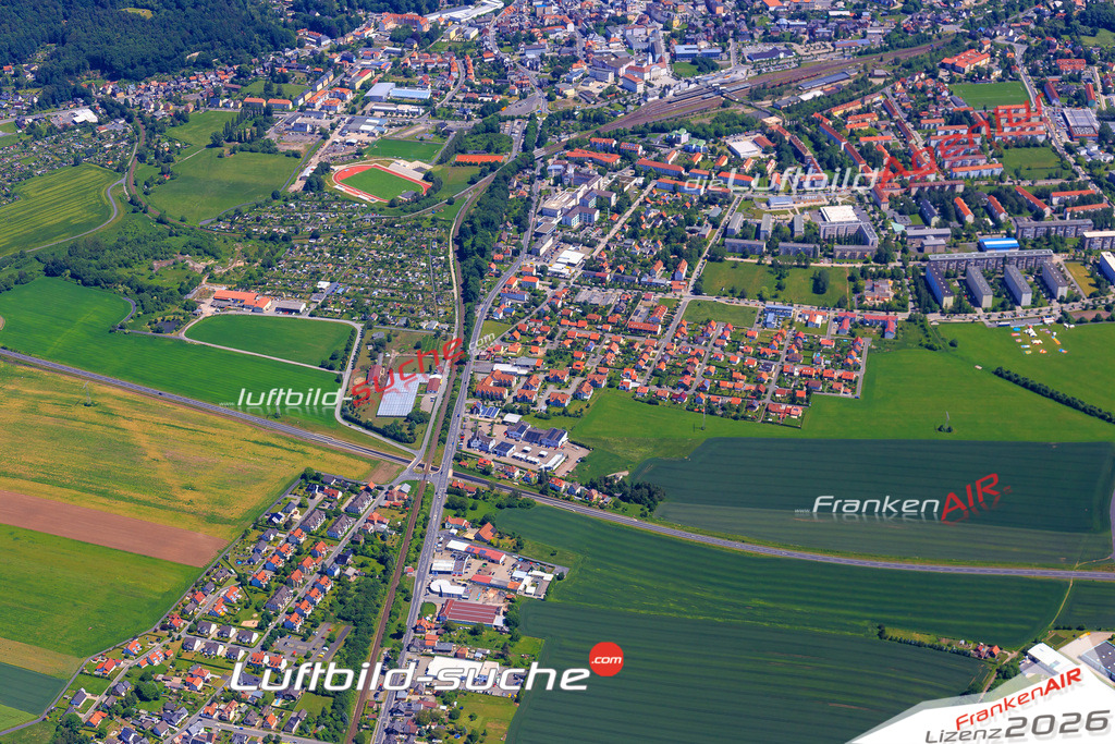 Die Luftaufnahme Hoenbach - Sonneberg wurde vom UL-Flugzeug (keine Drohne) aus fotografiert.Hohe Druck- Auflösung-die Geschenkidee!