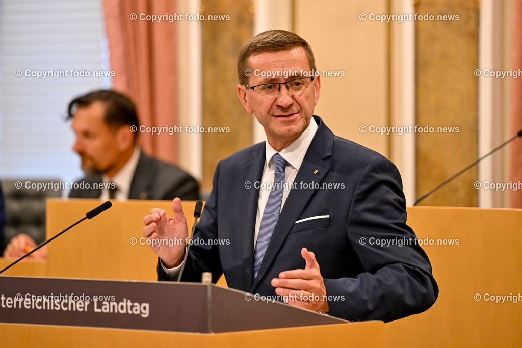 Landhaus Linz_ Promenade_ Landtagssitzung_ 13.06.2024-23 | 13.04.2024, Landhaus Linz AUT, Promenade, Landtagssitzung, im Bild LR Markus Achleitner (VP)