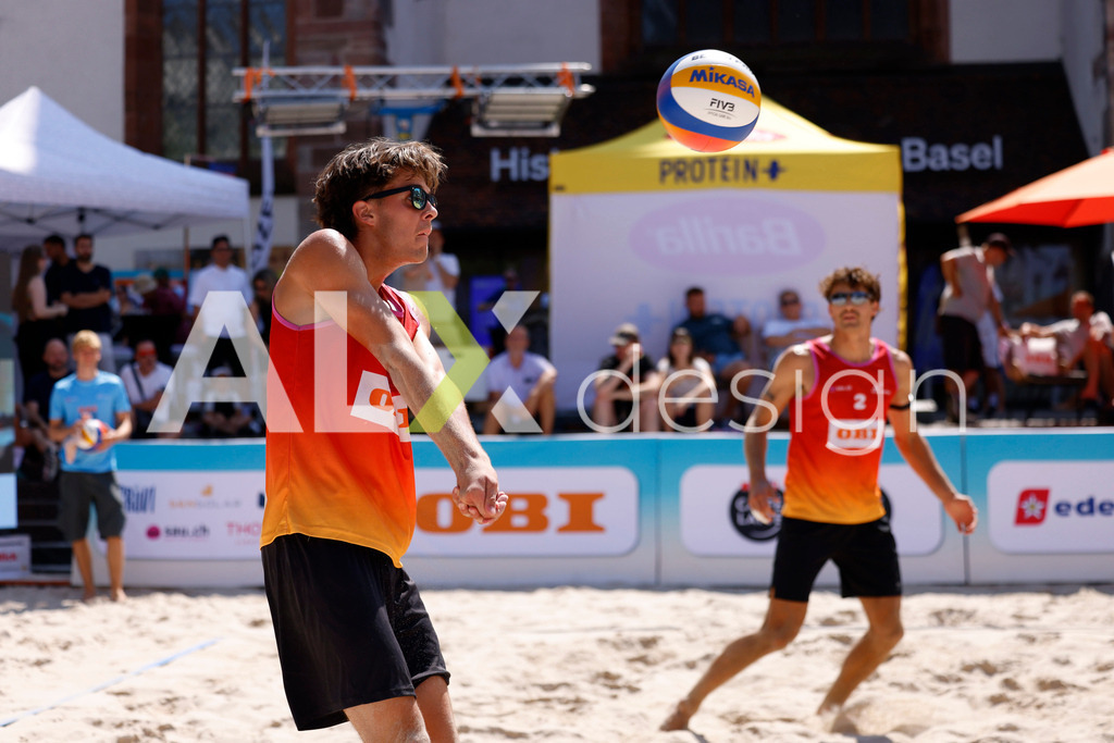 Obi BeachTour 2026 - Basel | BASEL, SWITZERLAND - JULY 18: DANIEL ALLEMANN (SUI) during the Obi BeachTour 2026 match between ALLEMANN / LEFFLER (SUI) and MASSEREY / SCHNEGG (SUI) at Barfüsserplatz on July 18, 2026 in Basel, Switzerland. - Realisiert mit Pictrs.com