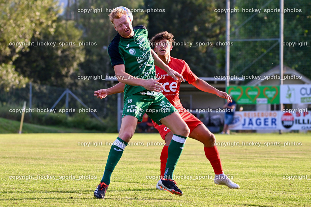 FC Lendorf vs. SC St.Veit | #69 Christian Wernisch FC Lendorf, #50 Davor Ponjavic St.Veit, FC Lendorf vs. SC St.Veit, FC Lendorf vs. SC St.Veit am 17.08.2024 in Lendorf (Thomas Morgenstern-Arena), Austria, (Photo by Bernd Stefan)