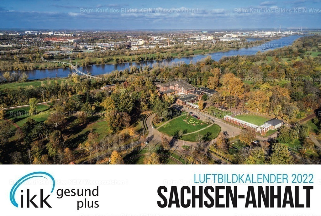 Luftbild Kalender Magdeburg Sachsen Anhalt IKK | Beispiele Firmenkalender individuell mit eigenem Logo - Realisiert mit Pictrs.com