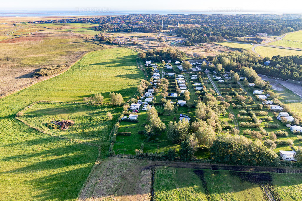 Vue aérienne: Ny Camping, Sønderho à Fanø dans le département Syddanmark, Danemark. Photo: IMG_118884.jpg prise le 21/09/2019 par Werner Riehm/FLY-FOTO.eu – Résolution de l'original: 5224 x 3483 px