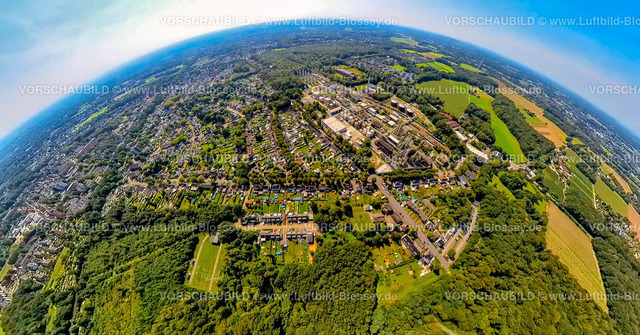 Gladbeck240890532ZweckelPhenolChemie | Luftbild,  Ineos Phenol GmbH Chemiewerk, Wohngebiet Zweckel und Gärten mit Swimmingpool, Erdkugel, Fisheye Aufnahme, Fischaugen Aufnahme, 360 Grad Aufnahme, tiny world, little planet, fisheye Bild, Zweckel, Gladbeck, Ruhrgebiet, Nordrhein-Westfalen, Deutschland