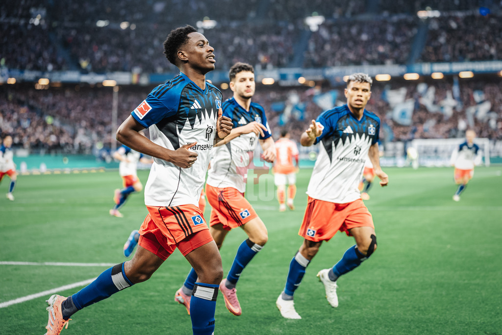 Fußball | Männer | Saison 2025/2026 | 1. Fußball-Bundesliga | 6. Spieltag | Hamburger SV vs. 1. FSV Mainz 05 | 05.10.2025 | Torjubel Albert Sambi Sambi Lokonga (#6, HSV) vorne