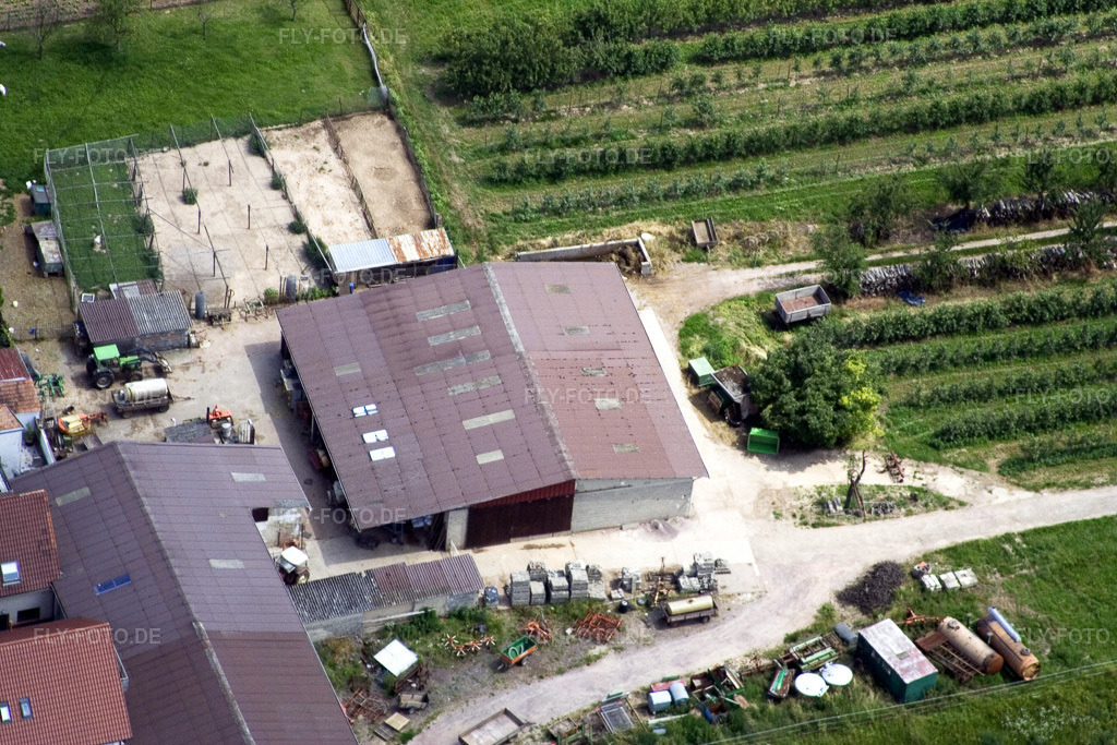 Luftbild: Wiesenstr im Ortsteil Mühlhofen in Billigheim-Ingenheim im Bundesland Rheinland-Pfalz in Deutschland. Foto: IMG_11222.jpg vom 14.06.2008 durch Werner Riehm/FLY-FOTO.de