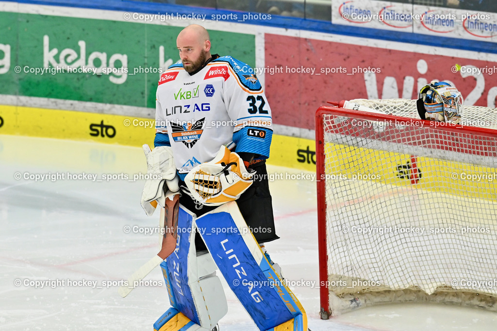 EC IDM Wärmepumpen VSV vs. STEINBACH BLACK WINGS LINZ  | #32 Tirronen Rasmus BLACK WINGS LINZ, EC IDM Wärmepumpen VSV vs. STEINBACH BLACK WINGS LINZ , EC IDM Wärmepumpen VSV vs. STEINBACH BLACK WINGS LINZ  am 28.01.2025 in Villach (Stadthalle Villach), Austria, (Photo by Bernd Stefan)