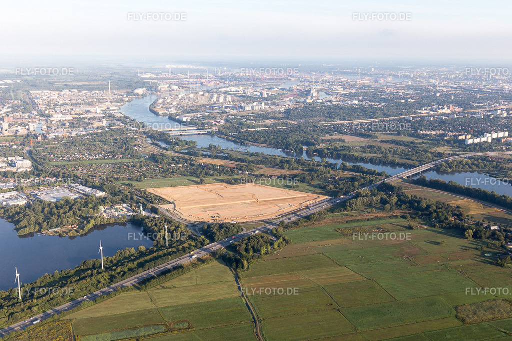 Neuländer See an der A1 | Luftbild: Neuländer See an der A1 im Ortsteil Neuland in Hamburg im Bundesland Hamburg in Deutschland. Foto: IMG_110247.jpg vom 18.08.2018 durch Werner Riehm/FLY-FOTO.de - Realisiert mit Pictrs.com