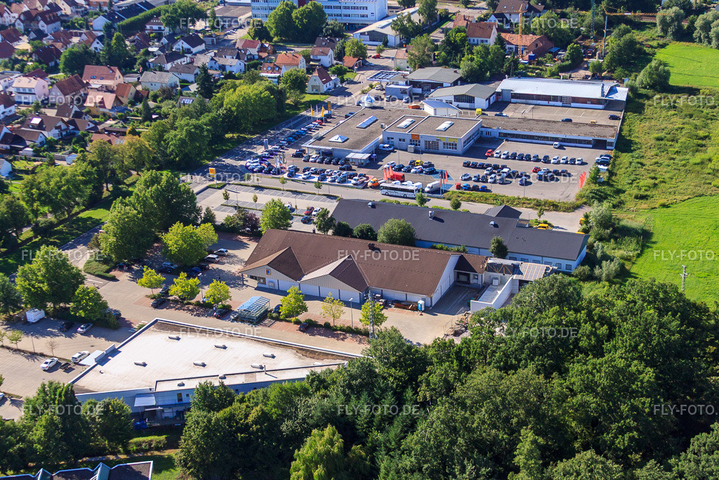 Lauterburger Straße, Aldi-Erweiterungsbaustelle | Luftbild: Lauterburger Straße, Aldi-Erweiterungsbaustelle in Kandel im Bundesland Rheinland-Pfalz in Deutschland. Foto: IMG_30662.jpg vom 31.07.2010 durch Werner Riehm/FLY-FOTO.de - Realisiert mit Pictrs.com