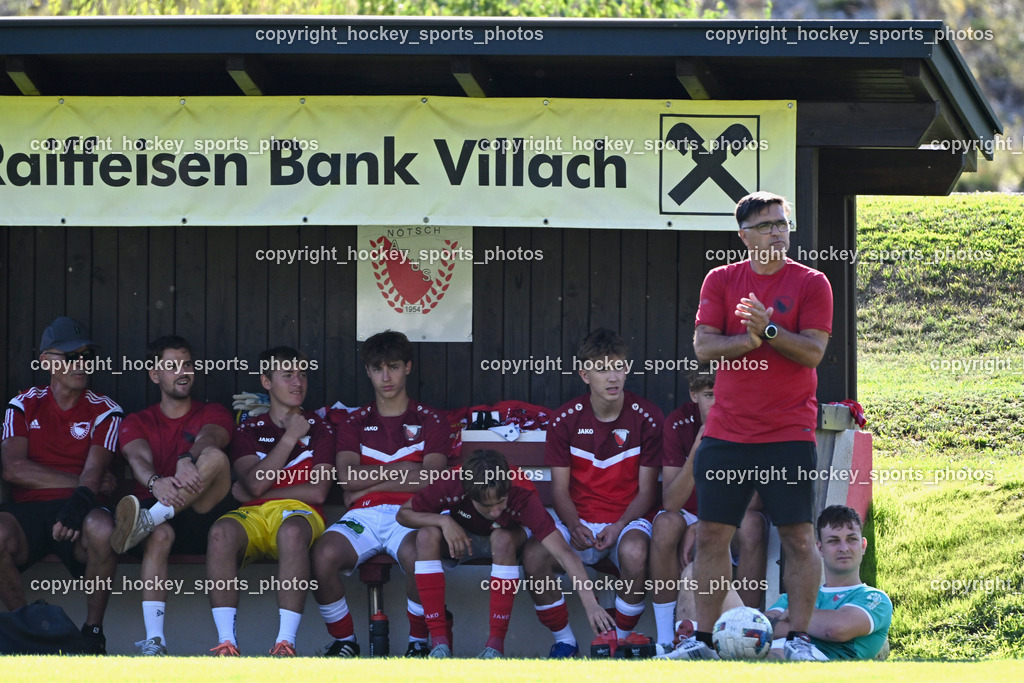 ATUS Nötsch vs. FC Dölsach | Spielerbank ATUS Nötsch, Headcoach ATUS Nötsch Thomas Gilgenreiner, ATUS Nötsch vs. FC Dölsach, ATUS Nötsch vs. FC Dölsach am 23.08.2026 in Nötsch (Sportplatz Nötsch), Austria, (Photo by Bernd Stefan)