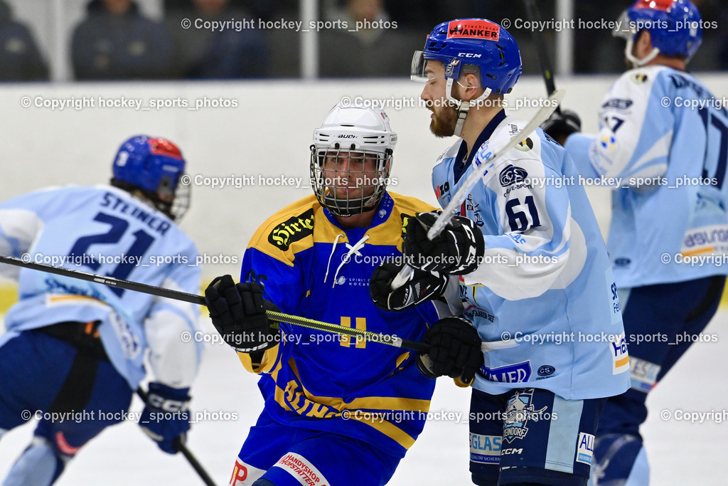 EHC Althofen vs. ESC Steindorf 6.3.2024 | #88 Ettinger Marc EHC Althofen, #61 Friedrich Daniel ESC Steindorf, EHC Althofen vs. ESC Steindorf 6.3.2024, EHC Althofen vs. ESC Steindorf am 06.03.2024 in Althofen (Stadthalle Althofen ), Austria, (Photo by Bernd Stefan)