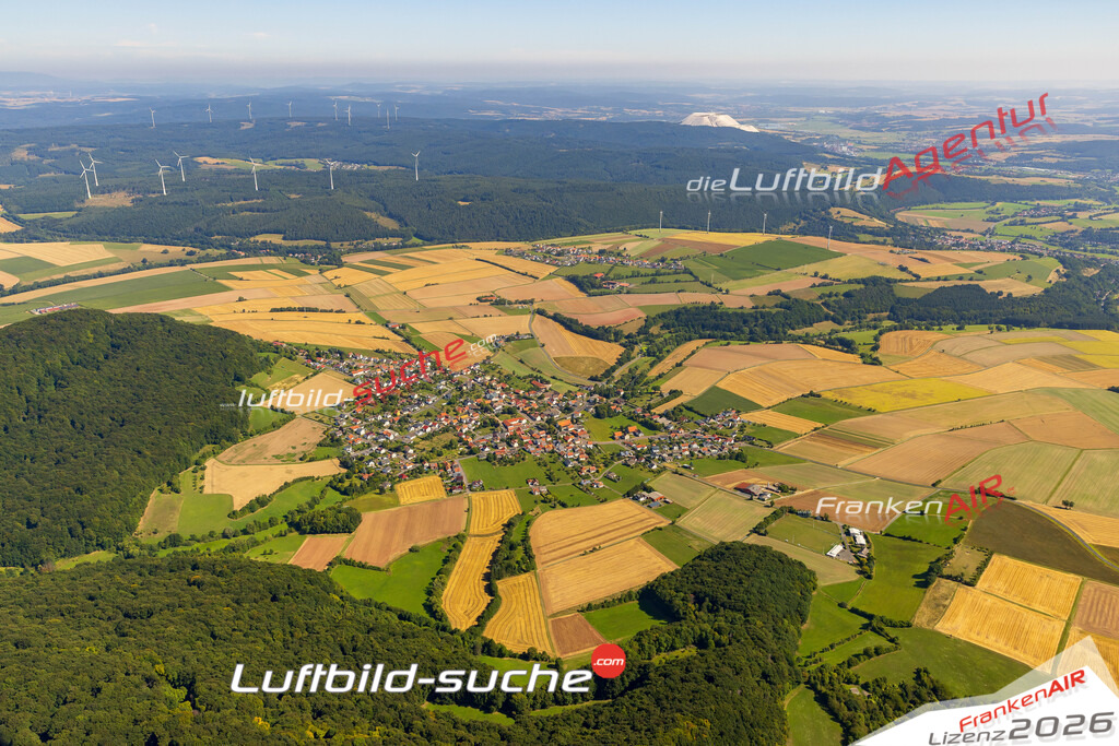 Luftaufnahme Ausbach Hohenroda - Die Luftaufnahme wurde 2025 vom UL-Flugzeug heraus erstellt ( ohne Drohne ) - Hochauflösende Luftaufnahme - für professionelle Ausdrucke geeignet. Die Geschenkidee !Mit Lizenz und Bildrechte bestellbar