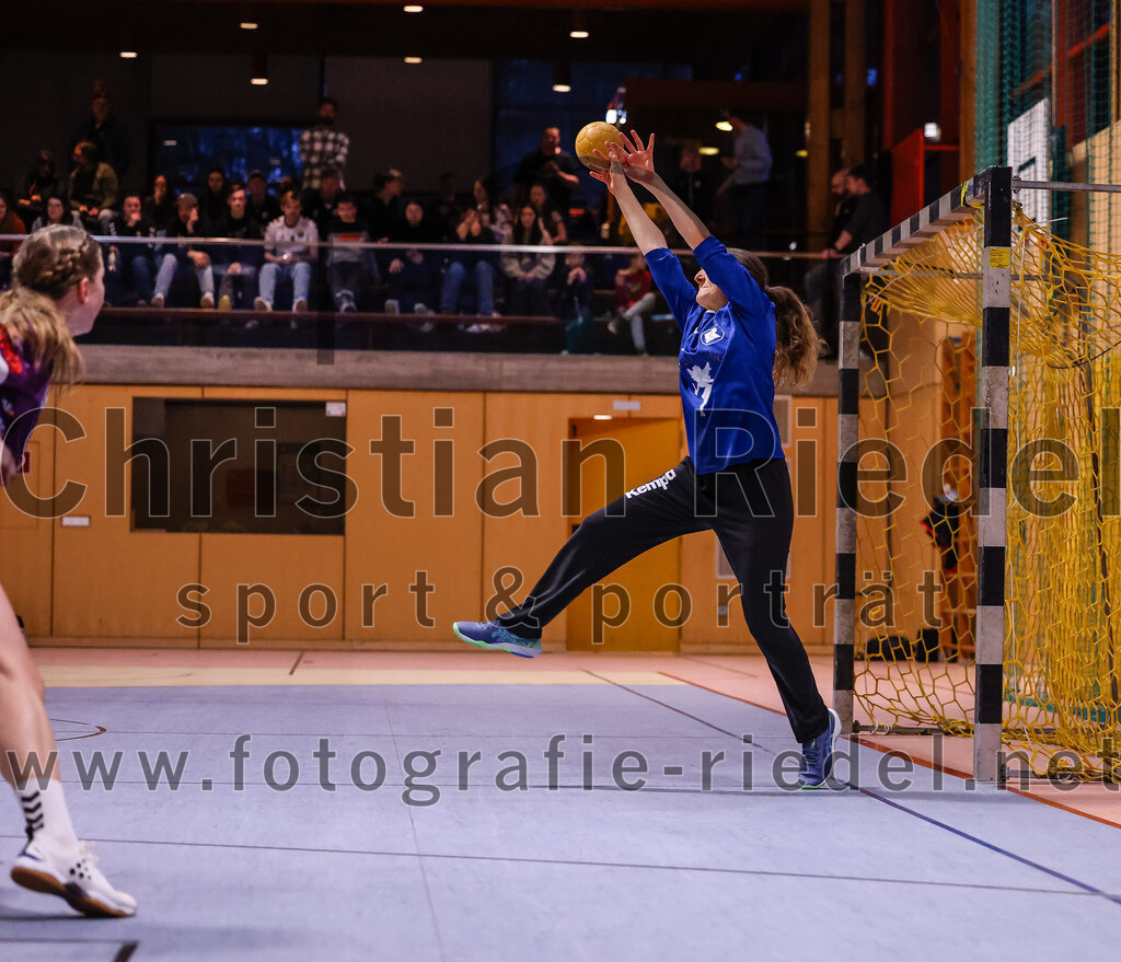 2025-02-15_065_SpVgg_Altenerding_gegen_MTV_Pfaffenhofen | Erding, Deutschland, 15.02.2025:Handball, Bezirksoberliga Frauen Altbayern 2024 / 2024, 14. Spieltag, SpVgg Altenerding gegen MTV Pfaffenhofen, Endergebnis: 27:23Torfrau Annika Riehm (MTV Pfaffenhofen, #12)Foto: Christian Riedel / fotografie-riedel.net