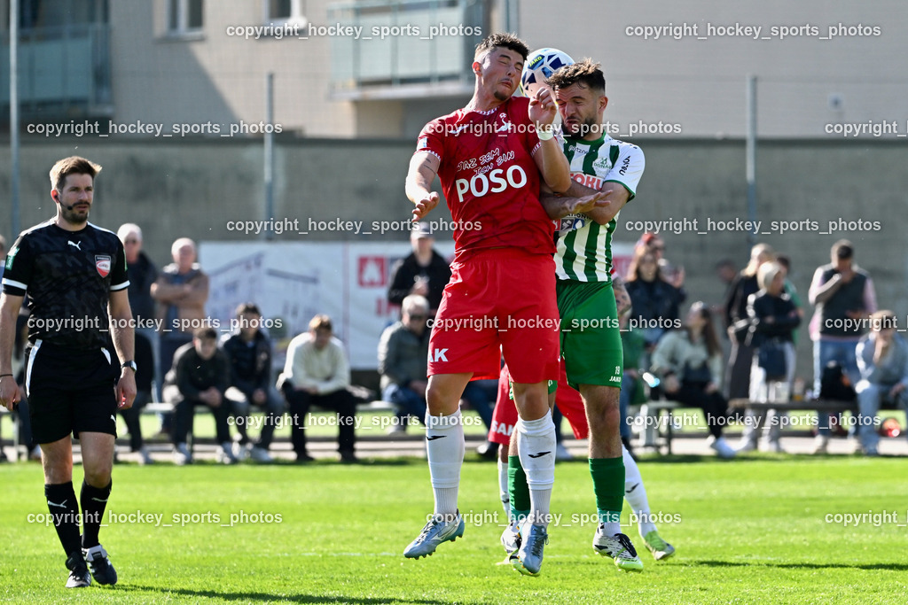SV Donau Klagenfurt vs. SAK | Jürgen Hartenberger Referee, #17 Timo Todor-Kostic SAK, #19 Sufjan Sulemani SV Donau,  SV Donau Klagenfurt vs. SAK, SV Donau Klagenfurt vs. SAK am 11.04.2026 in Klagenfurt (Sportplat Donau ), Austria, (Photo by Bernd Stefan)