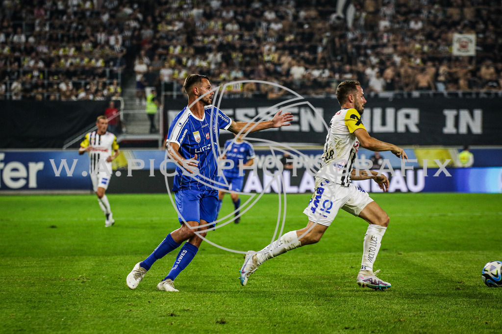 Linzer ASK vs SK Blau Weiß Linz | LINZ, AUSTRIA, 12.08.23 - SOCCER - ADMIRAL Bundesliga, Ground group, LASK Linz vs FC Blau-Weiß Linz, Image shows: 
Photo: SMP/AW