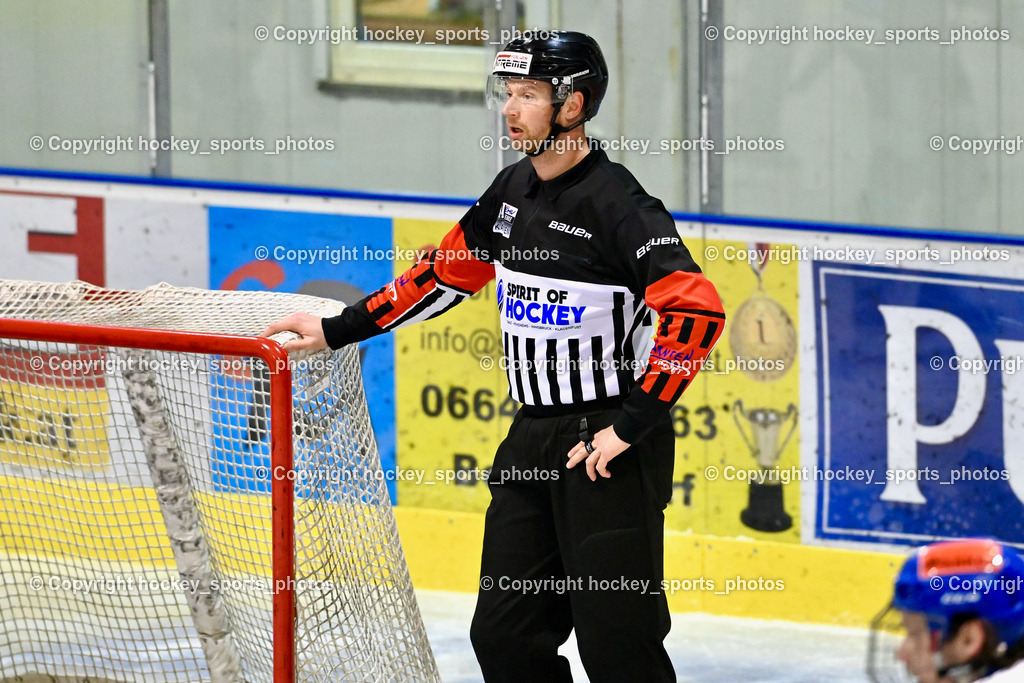 ESC Steindorf vs. EC Hornets Spittal 20.2.2024 | Orel Stephan Referee, ESC Steindorf vs. EC Hornets Spittal 20.2.2024, ESC Steindorf vs. EC Hornets Spittal 20.2.2024 am 20.02.2024 in Steindorf (Ossiachersee Halle), Austria, (Photo by Bernd Stefan)