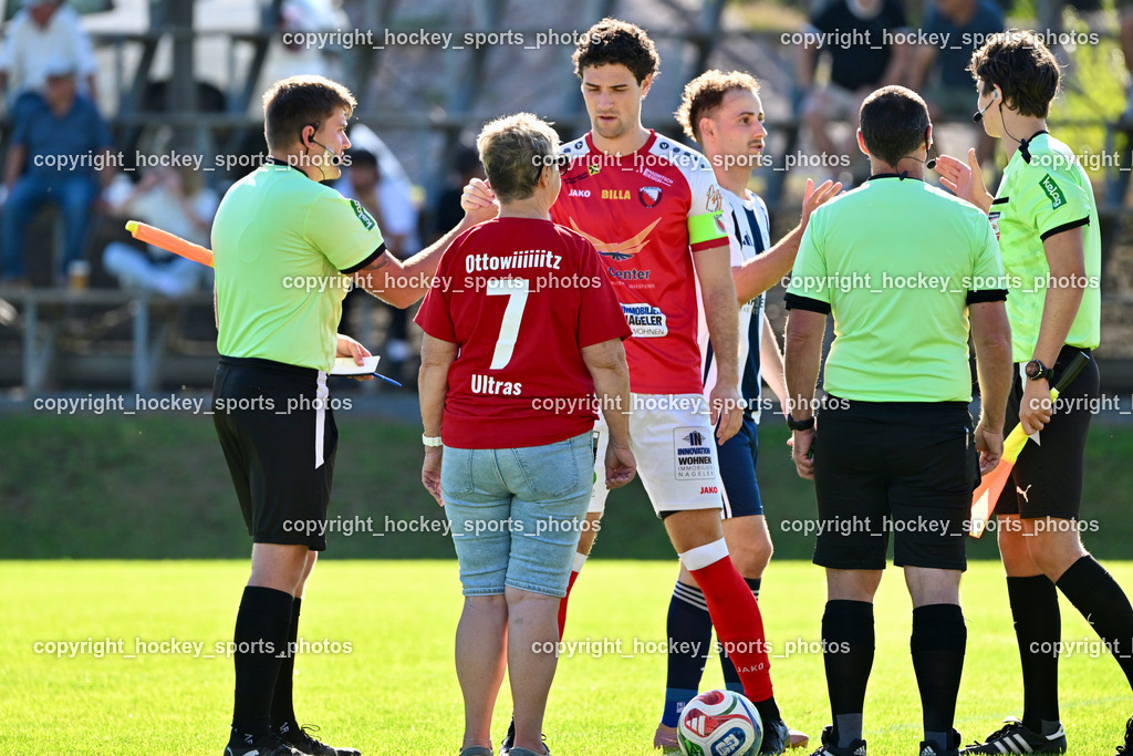 ATUS Nötsch vs. FC Dölsach | Ballspende ATUS Nötsch Fanclub Ottowitz,, Christoph Jörg Egger Referee, Peter Heiss Referee, Felix Schweiger Referee, #21 Nicolas Francis Janschitz ATUS Nötsch, ATUS Nötsch vs. FC Dölsach, ATUS Nötsch vs. FC Dölsach am 23.08.2026 in Nötsch (Sportplatz Nötsch), Austria, (Photo by Bernd Stefan)