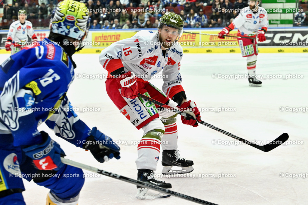 EC VSV vs. HC Bozen 16.2.2024 | #15 Miglioranzi Enrico, EC VSV vs. HC Bozen 16.2.2024, EC VSV vs. HC Bozen 16.2.2024 am 16.02.2024 in Villach (Stadthalle Villach), Austria, (Photo by Bernd Stefan)
