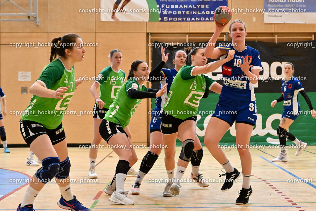 SC Ferlach Damen vs. HIB Graz 18.2.2023 | #7 MRAZOVIC Katarina, #17 STRASSER Carina, #13 SPALT Lisa, #10 Fister Petra