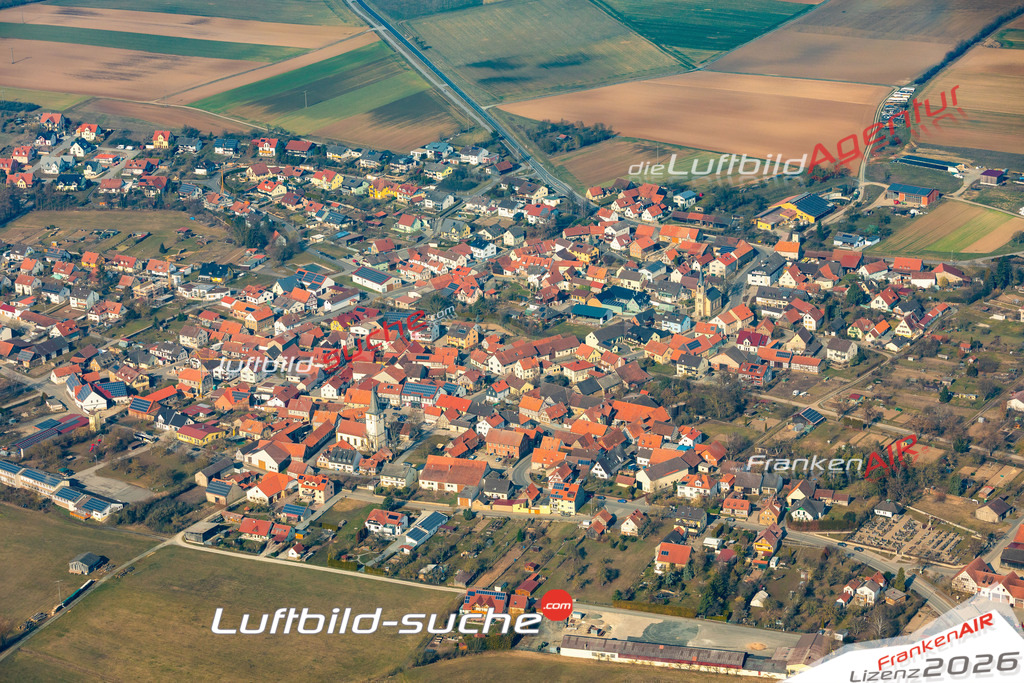 Das Luftbild der Stadt Aidhausen wurde 2019 vom Flugzeug heraus erstellt (keine Drohne) Aufnahmehöhe ca.400 Meter- hohe Auflösung- beste Druck-Qualität garantiert!