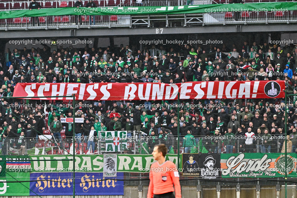 Austria Klagenfurt vs. SK Rapid 10.3.2024 | SK Rapid Fans, Ultras Rapid, Scheiss Bundesliga Transparent