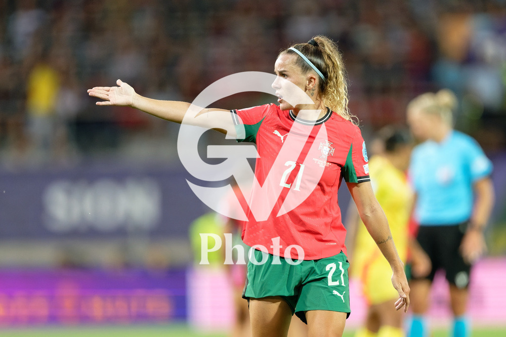 Portugal v Belgium: UEFA Women's EURO 2025 Group B | SION, SWITZERLAND - JULY 11: Ana Capeta of Portugal gestures   during the UEFA Women's EURO 2025 Group B match between Portugal and Belgium at Stade de Tourbillon on July 11, 2025 in Sion, Switzerland. (Photo by Giuseppe Velletri/Sports Press Photo/Getty Images)
