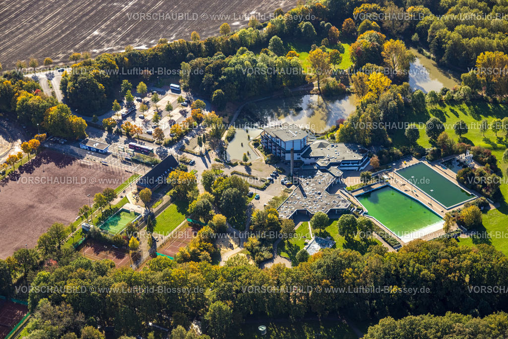 Hamm241007623 | Luftbild, Selbachpark mit Fußballstadion Selbachpark, Hotel Selbachpark und Schwimmbad Freibad Selbachpark, Stadtbezirk Pelkum, Hamm, Ruhrgebiet, Nordrhein-Westfalen, Deutschland