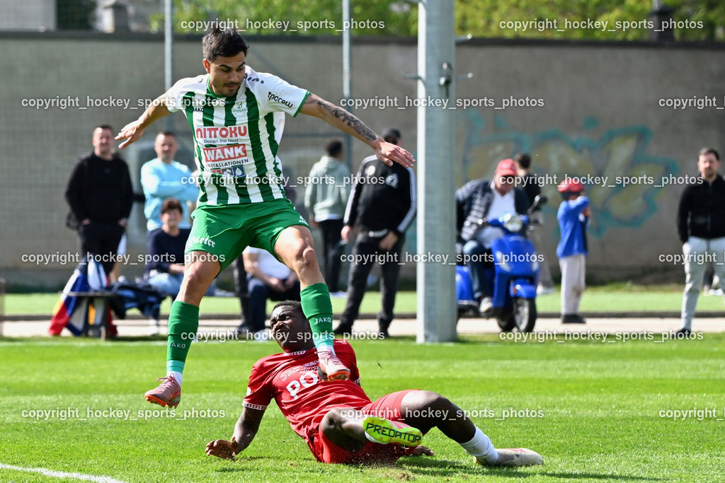 SV Donau Klagenfurt vs. SAK | #49 Damjan Jovanovic SV Donau,  #14 Andre Le Prince Chedjou Fonkou SAK, SV Donau Klagenfurt vs. SAK, SV Donau Klagenfurt vs. SAK am 11.04.2026 in Klagenfurt (Sportplat Donau ), Austria, (Photo by Bernd Stefan)