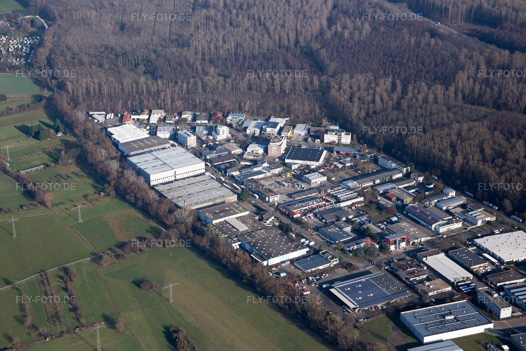 Luftbild: an der Roßweid im Ortsteil Grötzingen in Karlsruhe im Bundesland Baden-Württemberg in Deutschland. Foto: IMG_085285.jpg vom 19.12.2015 durch Werner Riehm/FLY-FOTO.de