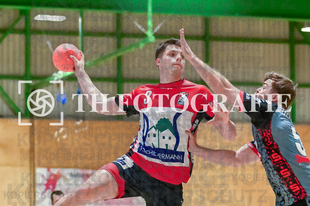 GER, SG Maulburg/Steinen - TuS Ringsheim, Handball, Landesliga Suedbaden, 22. Spieltag, Saison 2024/2025, 23.03.2025 | Marvin Grun (SG Maulburg/Steinen, #03), Max Mager (TuS Ringsheim, #51)GER, SG Maulburg/Steinen - TuS Ringsheim, Handball, Landesliga Suedbaden, 22. Spieltag, Saison 2024/2025, 23.03.2025Foto: TH Fotografie/Thomas Hess