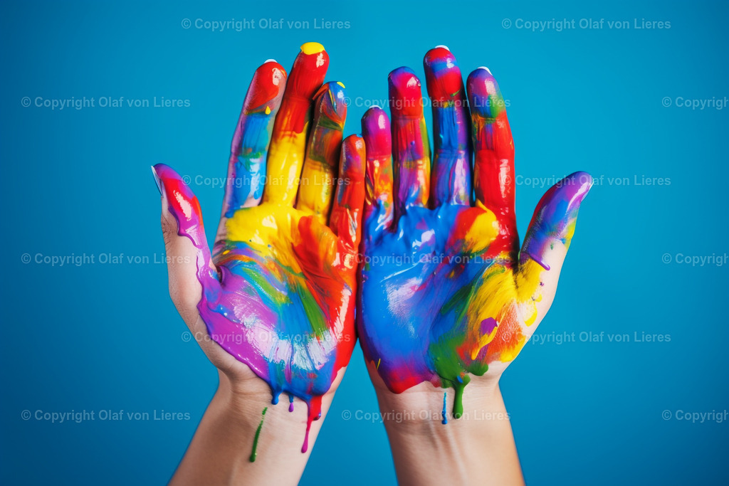 Hände mit Farben | bunte Hände mit Farbe