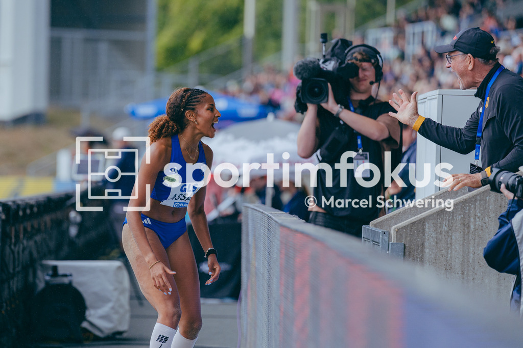 Deutsche Meisterschaften der Frauen und Männer 2026 | Mikaelle Assani, Karlsruher SC, Deutsche Meisterschaften der Frauen und Männer 2026, Lohrheidestadion Bochum-Wattenscheid, 26.07.2026. Foto: Marcel Schwering / sportimfokus - Realisiert mit Pictrs.com