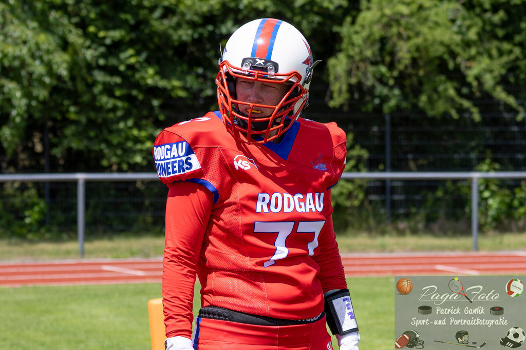 GFLW 1: German Football League Women 1: Rodgau Pioneers Ladies - Stuttgart Scorpions Sisters, 07.06.2026 | Nadine Scheibke (Rodgau Pioneers Ladies #77), Freisteller, Portrait / Porträt, Rodgau Pioneers Ladies - Stuttgart Scorpions Sisters, Rodgau, Maingau-Energie-Stadion "Am Weichsee", 7.6.2026 - Realisiert mit Pictrs.com