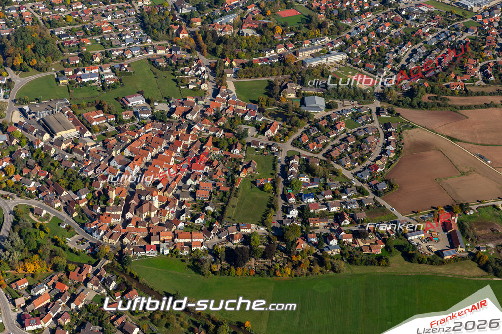 aktuelles Luftbild von  Windsbach - Luftaufnahme wurde 2019 von https://frankenair.de mittels Flugzeug (keine Drohne) erstellt.