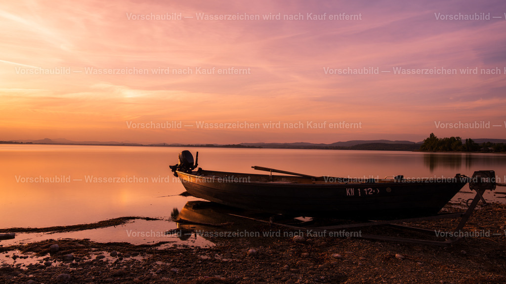 Abendruh am Bodensee | Fischerboot auf der Insel Reichenau - Realisiert mit Pictrs.com