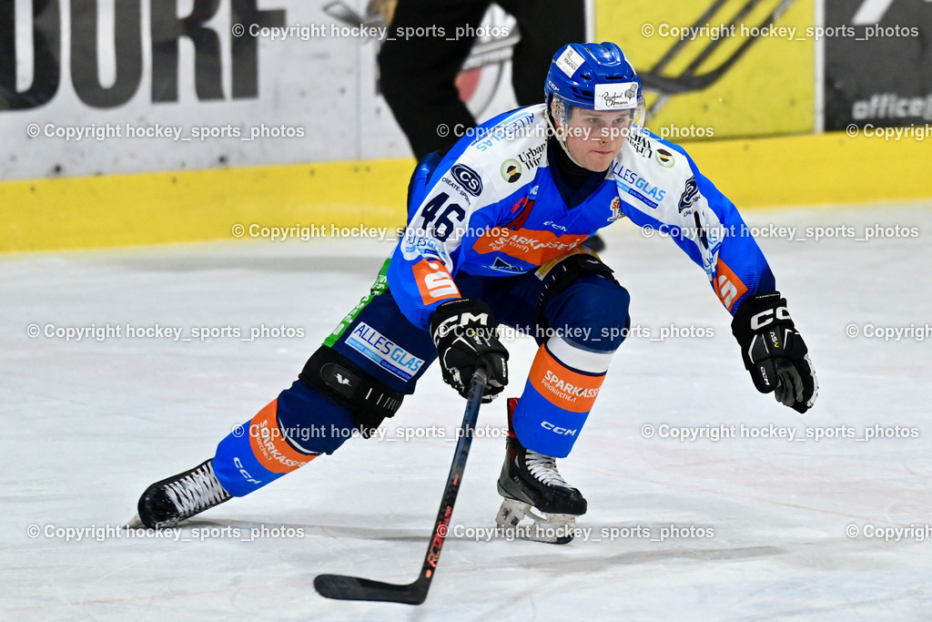 ESC Steindorf vs. ESV Ferlach  | #46 Maurer Julian ESC Steindorf, ESC Steindorf vs. ESV Ferlach , ESC Steindorf vs. ESV Ferlach  am 15.02.2026 in Steindorf (Ossiachersee Halle), Austria, (Photo by Bernd Stefan)