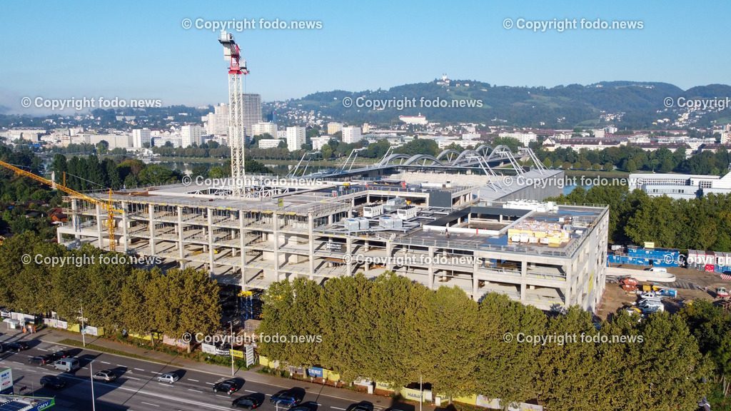 Linz_ Hafenstrasse_ Baustelle Moebel Lutz_ 20.09.2023-19 | 20.09.2023, Linz, AUT, Hafenstrasse, im Bild Baustelle Moebel Lutz

Drohne