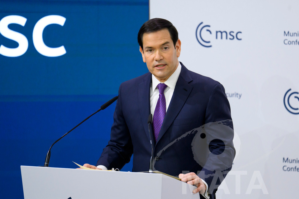 _DWA7419 | Politiker Marco Rubio (REP), Außenminister der Vereinigten Staaten von Amerika, spricht auf der Münchner Sicherheitskonferenz 2026. München, 14.02.2026 Bayern Deutschland - Realisiert mit Pictrs.com