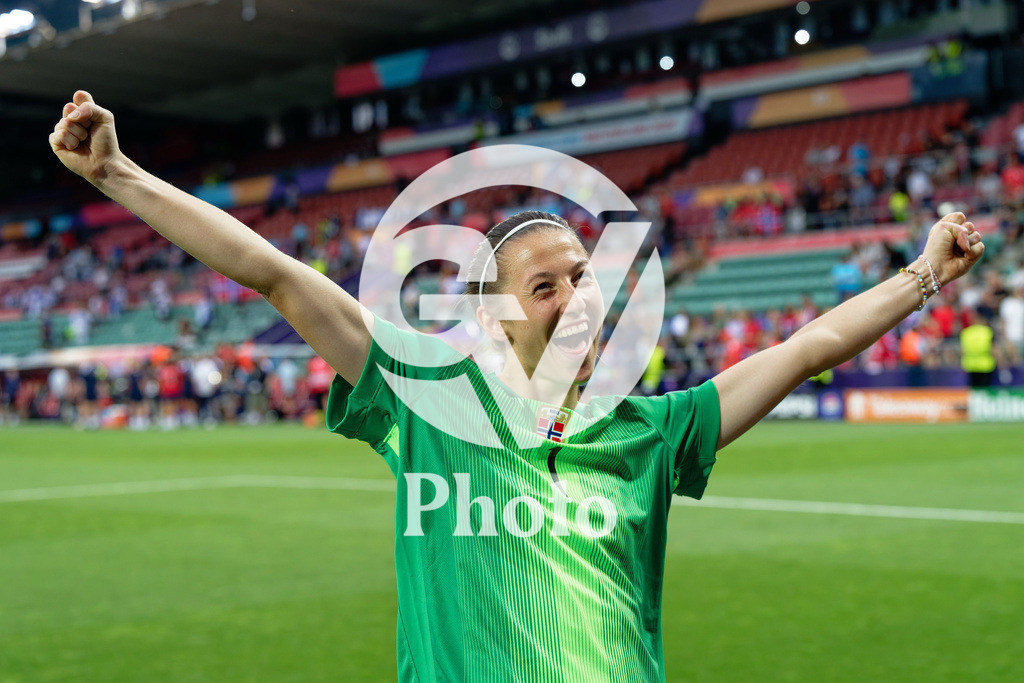 Norway v Finland - UEFA Women's EURO 2025 Group A | SION, SWITZERLAND - JULY 6: Cecilie Fiskerstrand of Norway gestures  during the UEFA Womens EURO 2025 Group A match between Norway and Finland at Stade de Tourbillon on July 6, 2025 in Sion, Switzerland. (Photo by Giuseppe Velletri/Sports Press Photo/Getty Images)