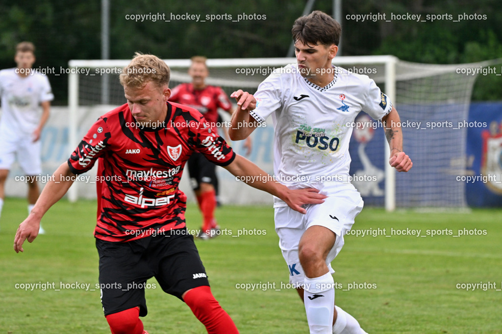 SAK vs. ATUS Ferlach | #2 Marjan Ogris-Martic ATUS Ferlach, #24 Matic Ahacic SAK, SAK vs. ATUS Ferlach, SAK vs. ATUS Ferlach am 01.08.2025 in Klagenfurt (Sportpark Welzenegg), Austria, (Photo by Bernd Stefan)