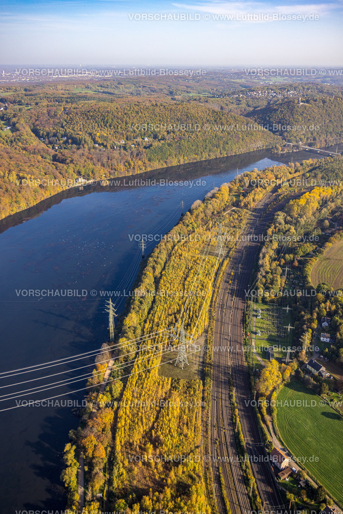 Hagen221015181 | Luftbild, Hengsteysee, Herbstwald Ardeygebirge, Boele, Hagen, Ruhrgebiet, Nordrhein-Westfalen, Deutschland