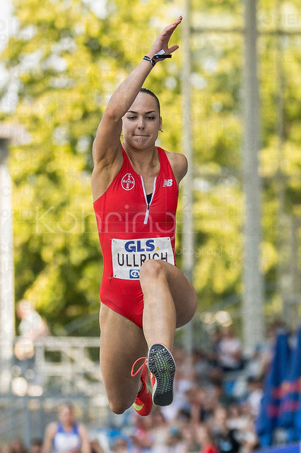 Deutsche Leichtathletik-Meisterschaften; Bochum-Wattenscheid, 25.07.2026 | Sophie Ullrich (TSV Bayer o4 Leverkusen), Dreisprung ; Deutsche Leichtathletik-Meisterschaften am 25.07.2026 im Lorheide-Stadion, Bochum-Wattenscheid (Nordrhein-Westfalen).