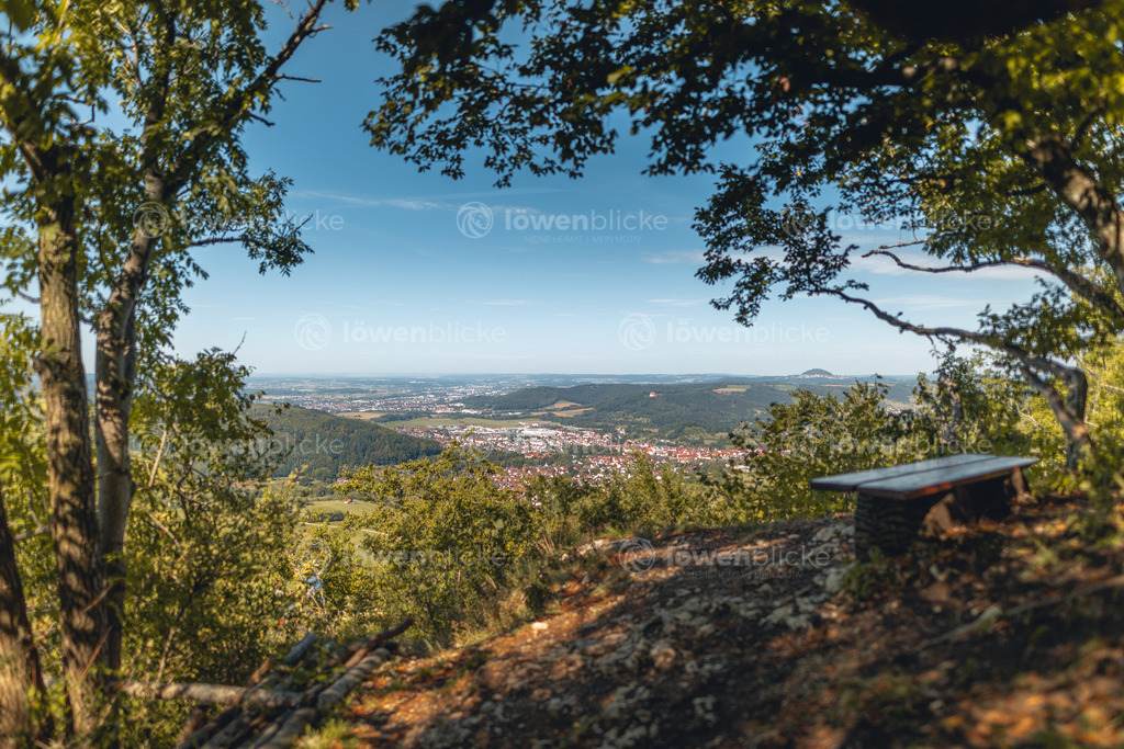 Rötelstein mit Blick über Donzdorf im Sommer | löwenblicke | shop