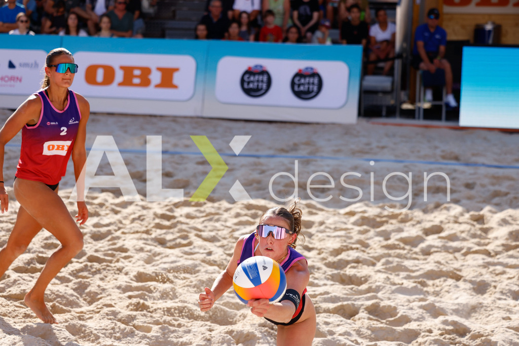 Obi BeachTour 2026 - Basel | BASEL, SWITZERLAND - JULY 17: NOEMI GRÜNIG (SUI) during the Obi BeachTour 2026 match between WANDELER / STOLZ (SUI) and GRÜNIG / PROBST (SUI) at Barfüsserplatz on July 17, 2026 in Basel, Switzerland. - Realisiert mit Pictrs.com