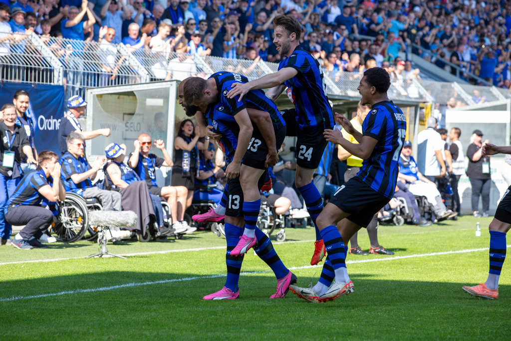 11.05.2024, Fußball 3. Liga, Saison 2023/24, 37. Spieltag: Waldhof Mannheim gegen SV Sandhausen (4:2). Jubel nach dem Tor zum 2:0 durch Terrence Boyd (13, Waldhof Mannheim)  | 11.05.2024, Fußball 3. Liga, Saison 2023/24, 37. Spieltag: Waldhof Mannheim gegen SV Sandhausen (4:2). Jubel nach dem Tor zum 2:0 durch Terrence Boyd (13, Waldhof Mannheim)  - Realisiert mit Pictrs.com