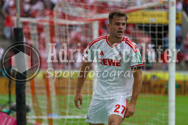 29.08.2026, GER, Fussball, Herren, Bundesliga , 1. Bundesliga, Saison 2026/2027, 1. FC Köln - TSG 1899 Hoffenheim | Thijs Dallinga (KOE) Torjubel, jubelt nach seinem Treffer zum 2:2