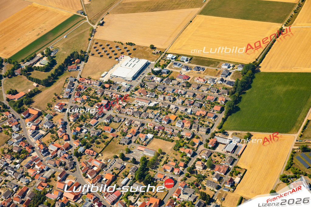 Die Luftaufnahme Steinbach - Burghaun wurde 2022 vom Flugzeug aus (keine Drohne) erstellt. Hohe Auflösung -für große Poster und Wandbilder geeignet - Garantiert!