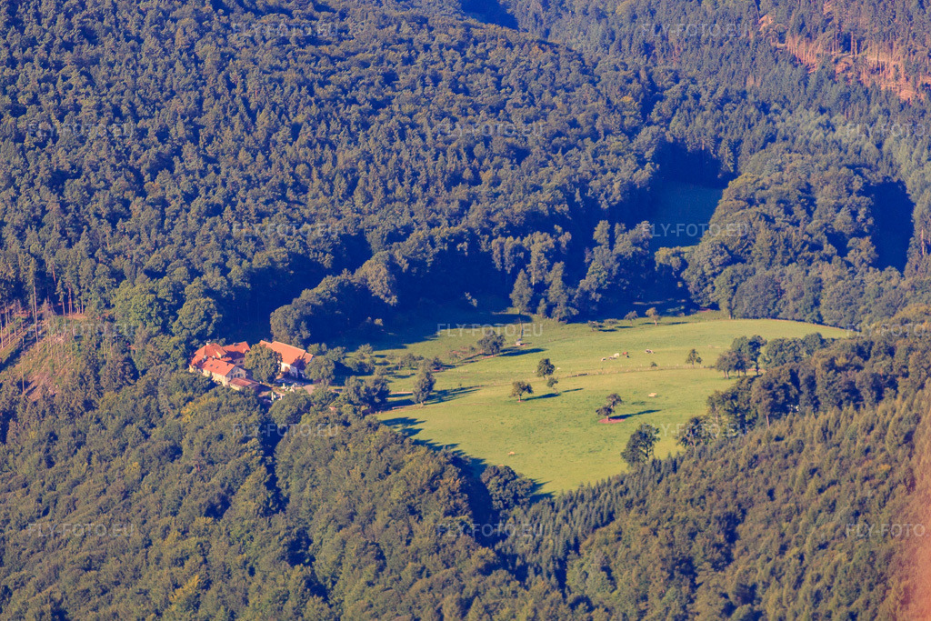 Vue aérienne: Aire de jeux du Gimbelhof et Restaurant Au Gimbelhof à Lembach dans le département Bas Rhin, France.Photo: IMG_31052.jpg prise le 07/08/2010 par Werner Riehm/FLY-FOTO.euRésolution de l'original: 4752 x 3168 px