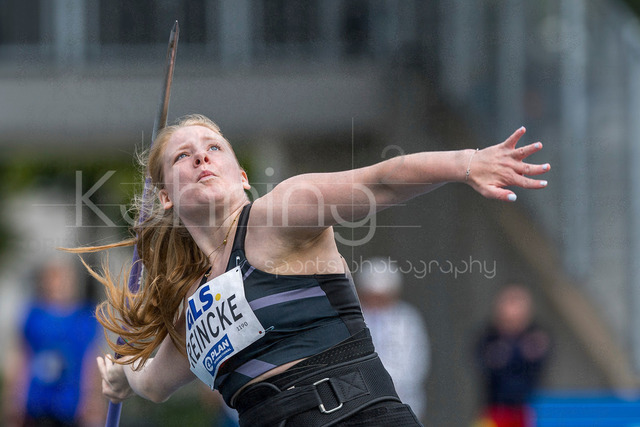 Deutsche Leichtathletik-Meisterschaften; Bochum-Wattenscheid, 26.07.2026 | Nina Reincke (Sportclub Magdeburg), Speerwurf; Deutsche Leichtathletik-Meisterschaften am 26.07.2026 im Lorheide-Stadion, Bochum-Wattenscheid (Nordrhein-Westfalen).